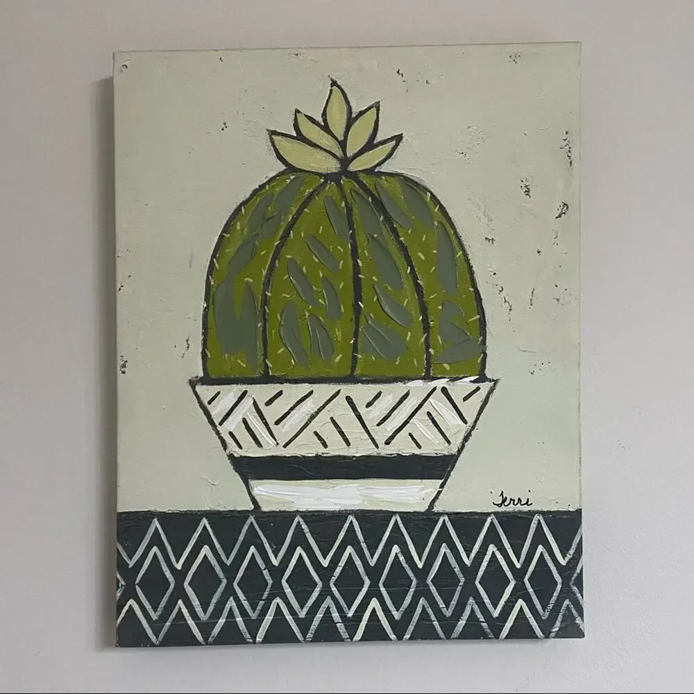 KIRKLANDS • Terri Henson Succulent Plant Painted Canvas